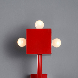 Vintage red retro wall sconce — cozy metal wall lamp fixture