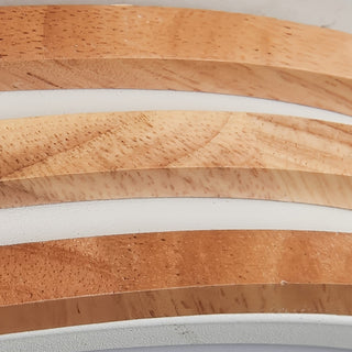 Wood Ceiling Lamp - Round LED Dimmable Ambient Lighting Fixture for Living Room