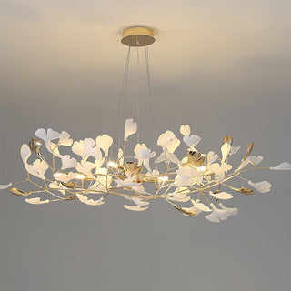 Modern metal art chandelier ambient — unique frame dining glow