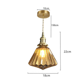 Diamond glass pendant light — modern adjustable fixture