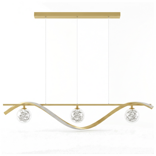 Minimalist Chandelier – Modern Pendant Light With Clear Glass & Iron Fixture