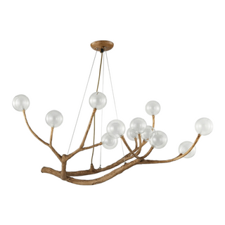 Modern Amber Chandelier – Multi-Head LED Lighting with Gold Finish