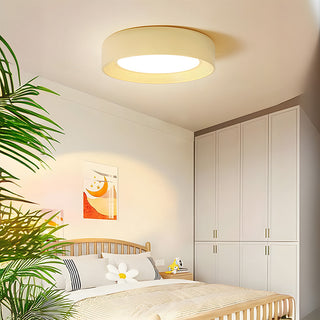 Round creamy yellow ceiling light LED – kids room fixture