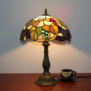 Mid-century glass lamp — colorful dome floral ambient