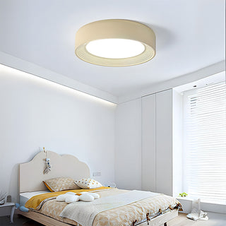 Kids room yellow round ceiling lamp – creamy LED light