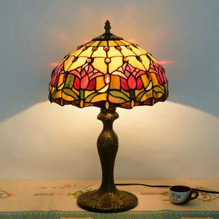 Colorful floral dome lamp — glass mid-century design