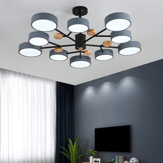 Modern acrylic LED chandelier detail — energy efficient warm texture