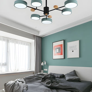 Modern LED acrylic pendant chandelier side — energy efficient warm