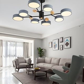 Modern acrylic chandelier illuminated — LED energy efficient warm