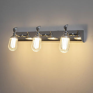 Modern brushed silver LED bathroom vanity wall light — sleek fixture