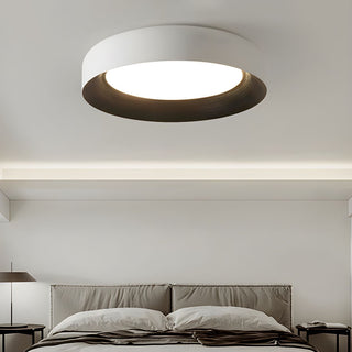 Modern LED Ceiling Lamp - Flush Mount Black Metal Light for Living Room