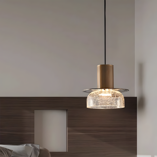 Suspension moderne en verre – Lampe suspendue à double tête avec design texturé