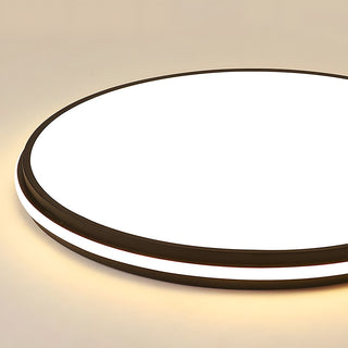 Minimalist Circular Ceiling Light | White Metal LED Bedroom Fixture - Energy Saving Lamp