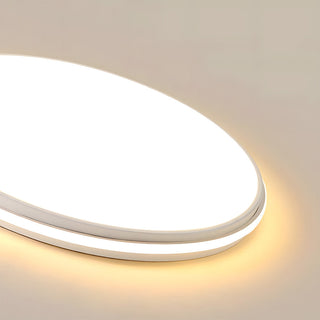Minimalist Circular Ceiling Light | White Metal LED Bedroom Fixture - Energy Saving Lamp