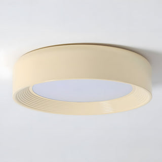 Yellow creamy LED ceiling light – round kids room fixture
