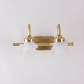 Luxury gold bathroom vanity wall sconce — brass glass lamp