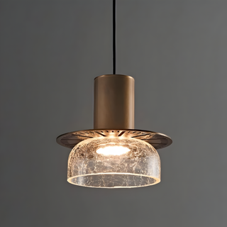 Modern glass double head pendant — textured design ceiling lamp