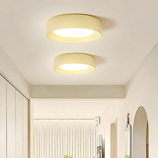 Creamy yellow ceiling lamp round LED – kids room light