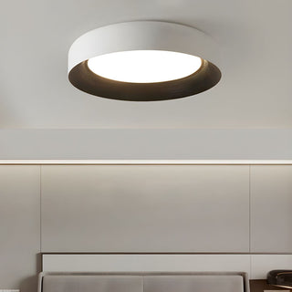 Black metal ceiling light, modern LED flush mount living room