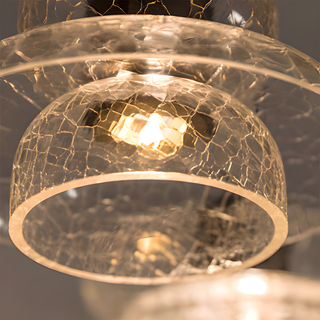 Suspension moderne en verre – Lampe suspendue à double tête avec design texturé