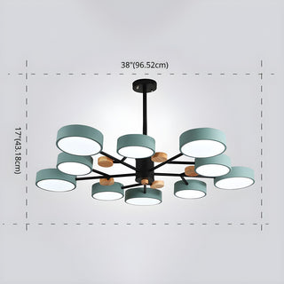 Acrylic LED pendant chandelier close-up — modern energy efficient detail
