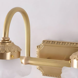 Applique murale de salle de bain dorée – Luminaire mural de luxe moderne avec design en laiton et verre