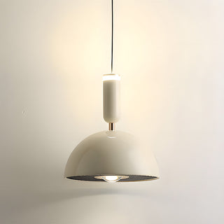 Stained glass pendant lamp casting warm LED glow