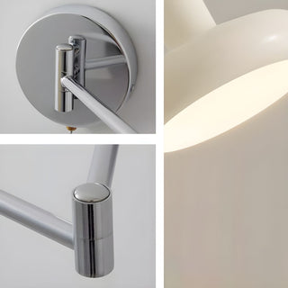 White metal retro adjustable swing arm wall sconce — lamp