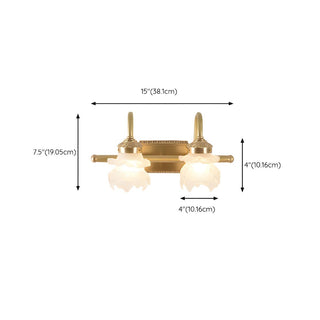 Luxury gold bathroom vanity wall lamp ambient — brass glass sconce