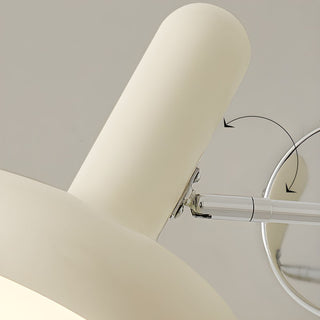 Adjustable retro white metal swing arm wall lamp — sconce