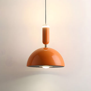 Modern stained glass pendant over kitchen island