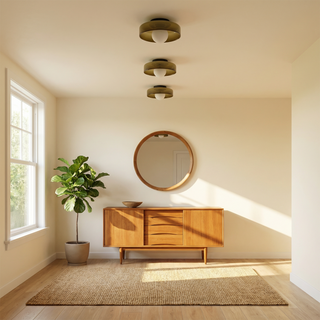 Vintage Ceiling Light – White Glass Entryway Lighting | Retro Lamp by Lumavera