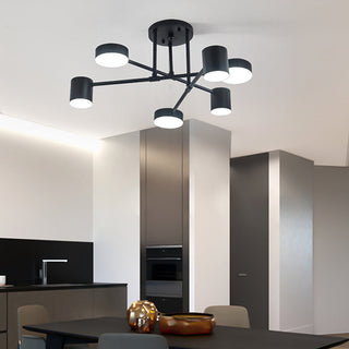 Gold black circle ceiling lamp, metal flush mount LED fixture