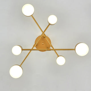 Gold and black circle ceiling fixture, modern metal flush mount
