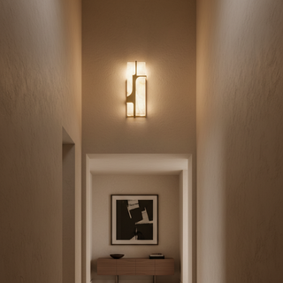 Contemporary Wall Sconce – Modern Wall Light with Gold Finish & Soothing LED Illumination