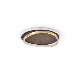 Walnut Wood Ceiling Light – Modern LED Surface Mounted Lamp with Warm Finish