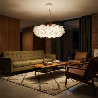 Modern Crystal Chandelier – Luxury Ceiling Light with Gold Lampshade for Living Room