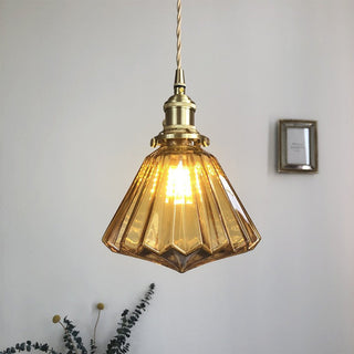 Modern diamond glass pendant lamp — adjustable design