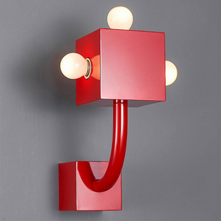 Vintage Metal Wall Lamp - Red Retro Sconce Lighting With Cozy Ambient Glow