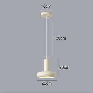 Suspension Bauhaus – Lampe suspendue réglable de couleur crème avec fixation en métal moulé sous pression