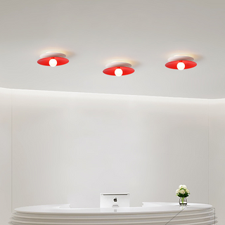 Round flush mount ceiling fixture, hallway LED light frosted shade