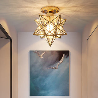 Modern star ceiling lamp metal shade – semi-flush mount