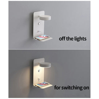 LED USB charger wall light modern — warm ambient sconce