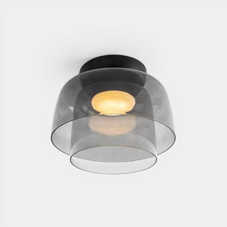 Plafonnier en verre multicouche - Lampe de plafond moderne pour salon avec abat-jour superposés