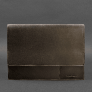 leather document folder handmade blue leather organizer magnetic closure angle view