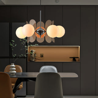 Modern acrylic pendant lamp with geometric Art Deco design