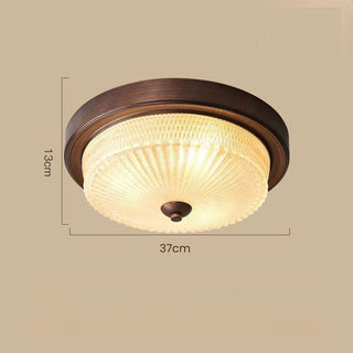 Vintage glass ceiling light iron round – retro bedroom