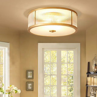 Vintage brass ceiling lamp round – warm brass finish