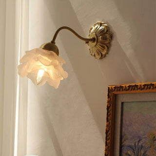 Flower petal copper glass retro wall sconce detail — vintage