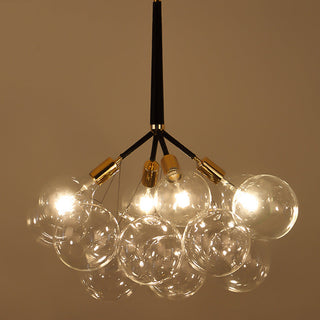 Contemporary glass bubble chandelier large warm ceiling lamp